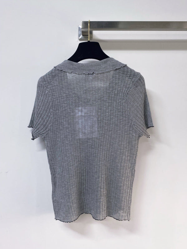 Chanel Short-Sleeve T-Shirt Gray in Acrylic 252221