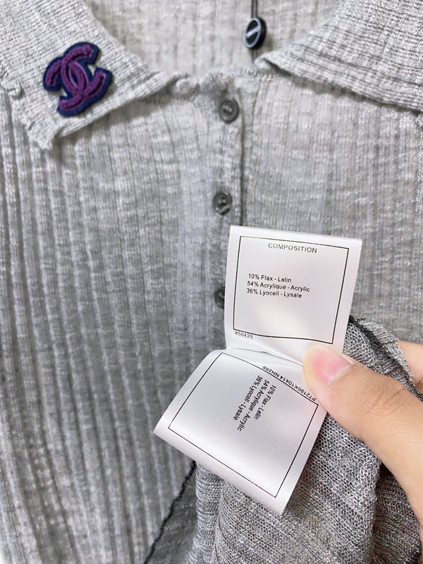 Chanel Short-Sleeve T-Shirt Gray in Acrylic 252221