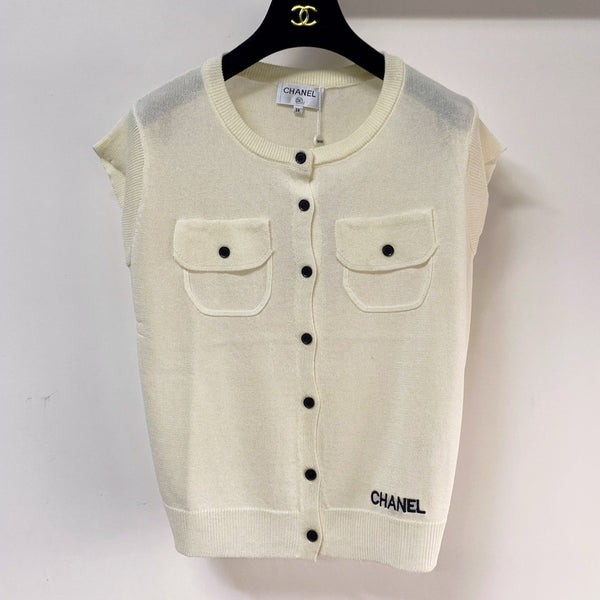 Chanel Vest Cream in Viscose 252203