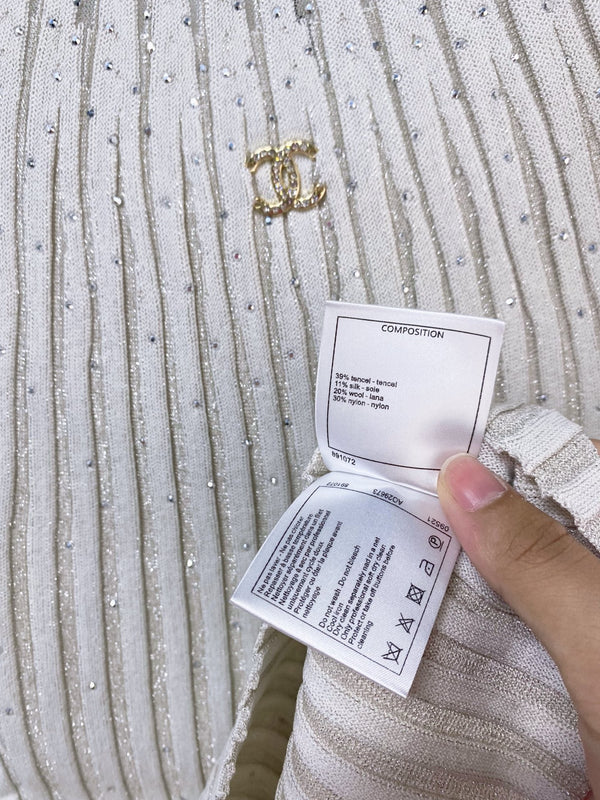Chanel Short-Sleeve T-Shirt Light Gray in Tencel 252165