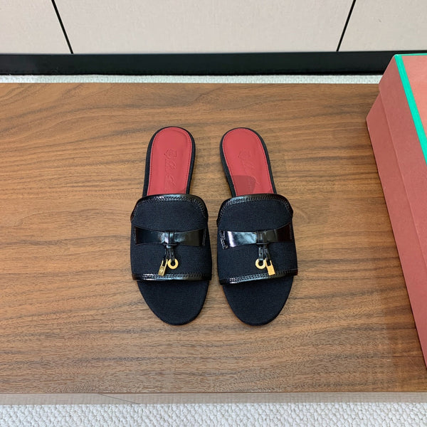 LP Color-blocked Sandals Black in Canvas 703245