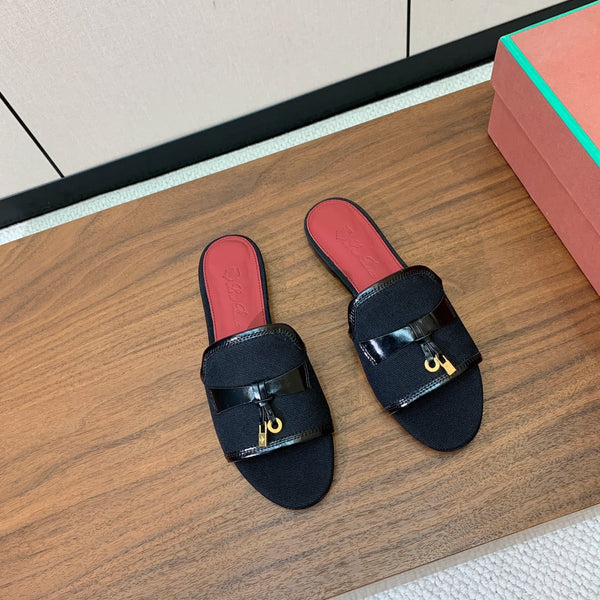 LP Color-blocked Sandals Black in Canvas 703245