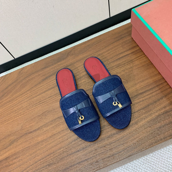 LP Color-blocked Sandals Blue in Canvas 703244