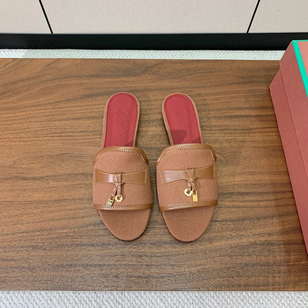 LP Color-blocked Sandals Brown in Canvas 703243