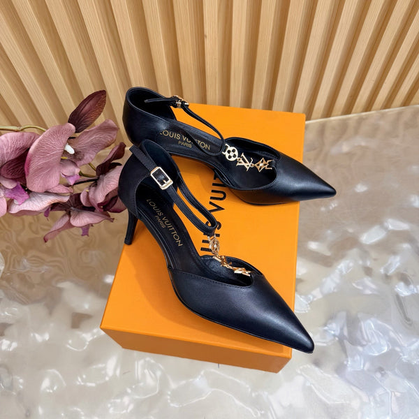 LV 6AM Slingback Pump 65 Black in Cowhide 703074