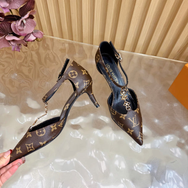 LV 6AM Slingback Pump 65 Brown in Monogram Cowhide 703070