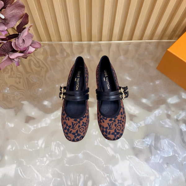 LV Romy Flat Ballerina Brown in Canvas 703061