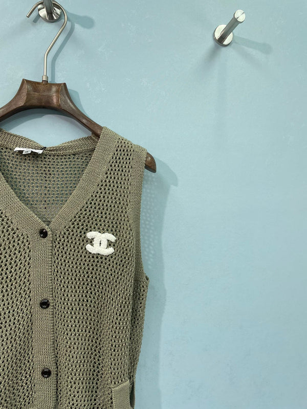 Chanel Vest Green in Nitrile Cotton 262292