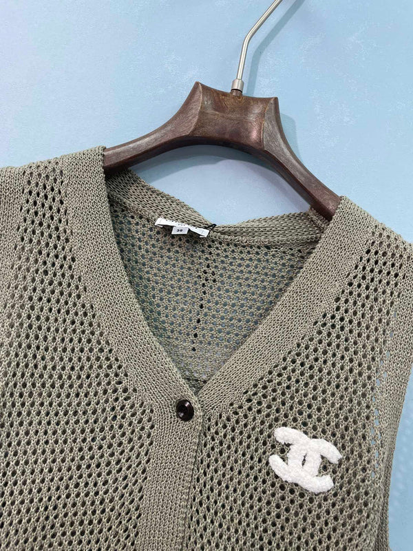 Chanel Vest Green in Nitrile Cotton 262292
