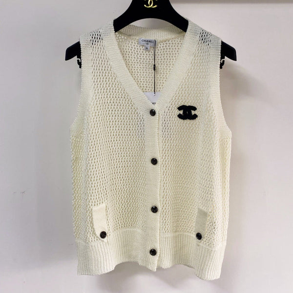 Chanel Vest Cream in Nitrile Cotton 257209