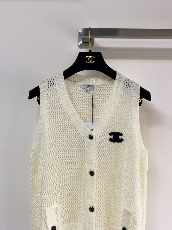 Chanel Vest Cream in Nitrile Cotton 257209
