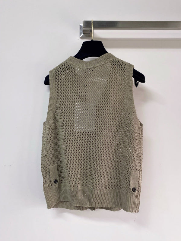 Chanel Vest Khaki in Nitrile Cotton 257208