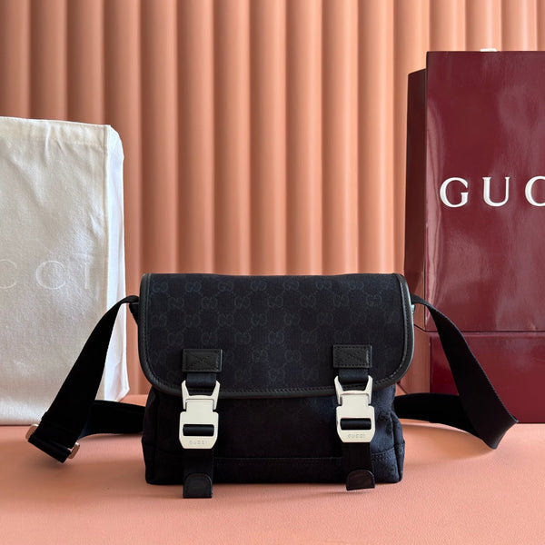 Gucci Canvas Small 25 Crossbody Bag Black in Canvas 284895