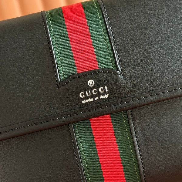 Gucci Web Trademark Belt Bag 24 Black in Cowhide 284919