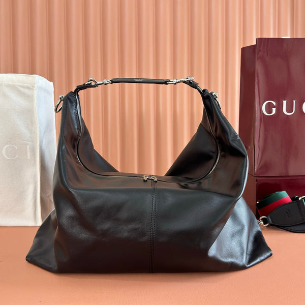 Gucci 26 Brera Large 45 Crossbody Bag Black in Lambskin 284978