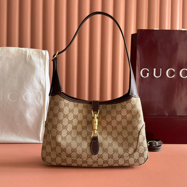 Gucci 26 Jackie 31.5cm Brown in Canvas 284981
