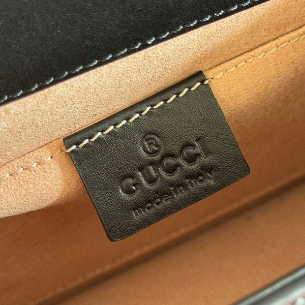 Gucci Sylvie Mini Bag 20 Black Gold  in Cowhide 285223