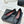 CC 26S Double C Patchwork Ballet Flat Black Gray in Deerskin Cowhide 706367