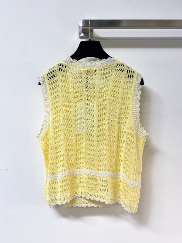 Chanel Vest Yellow in Nitrile Cotton 278195