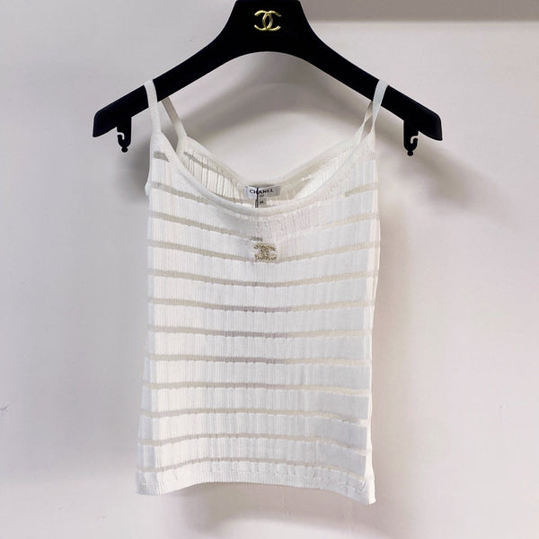 Chanel Vest White in Polyester 273023