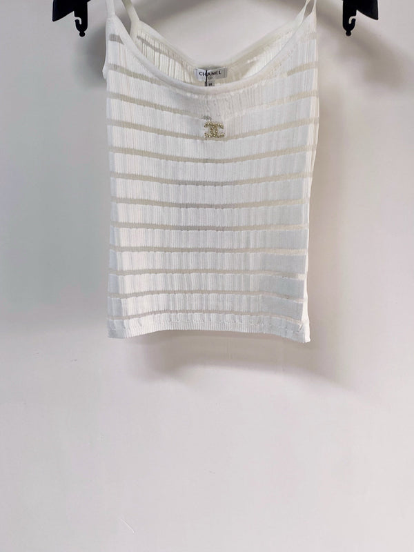 Chanel Vest White in Polyester 273023