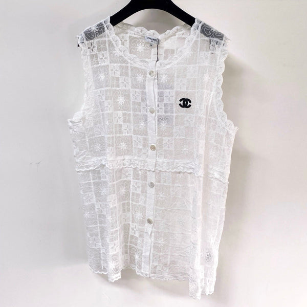 Chanel Vest White in Nitrile Cotton 287128