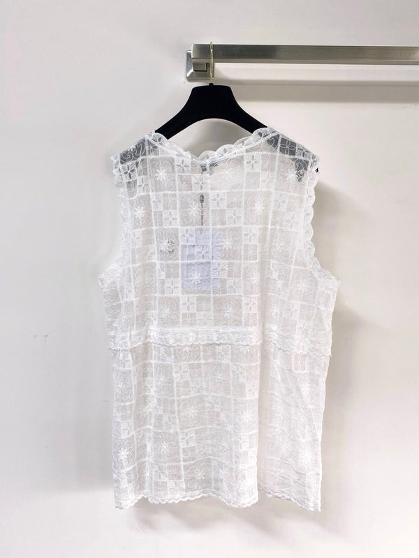 Chanel Vest White in Nitrile Cotton 287128