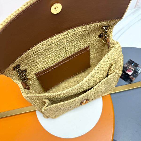 YSL Niki Shoulder Bag 28cm Straw Color in Straw Weaving 285527