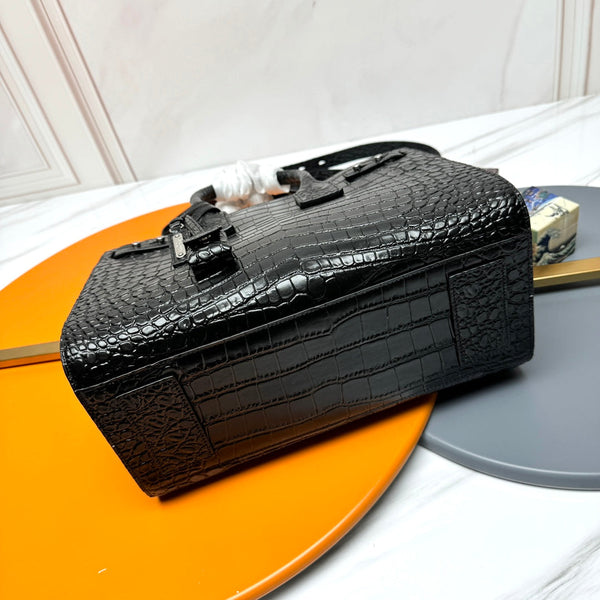 YSL Sac de Jour Nano 32cm Black in Crocodile-patterned Cowhide 285795
