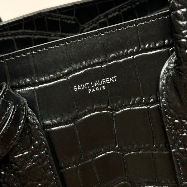 YSL Sac de Jour Nano 32cm Black in Crocodile-patterned Cowhide 285795
