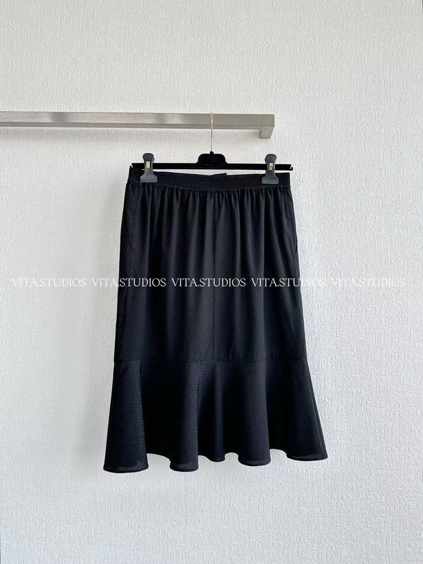 Chanel 26 Fishtail Skirt Black in Silk 298865