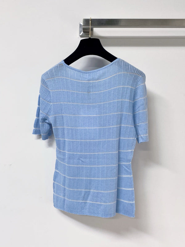Chanel Short-Sleeve T-Shirt Blue in Wool 305806