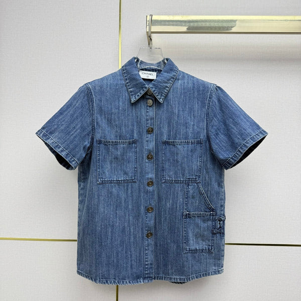 Chanel 26 Shirt Blue in Cotton 367721