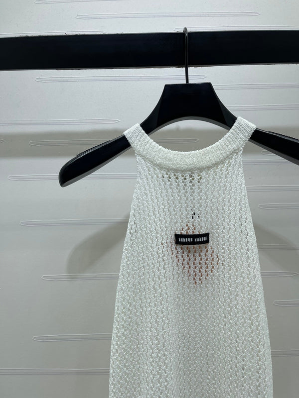Miu Miu White Halter-neck in Polyamide 373092
