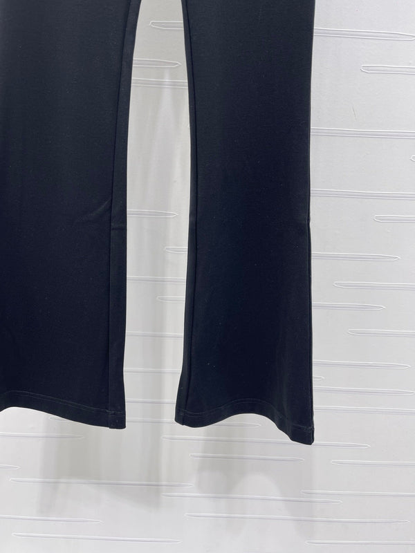 Chanel Webbing Letter Flare Pants Black in Rayon  376052