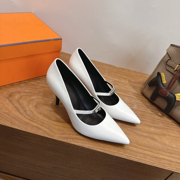 HM 26 Majeste 85 Pump White in Cowhide 744012