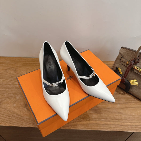 HM 26 Majeste 85 Pump White in Cowhide 744012