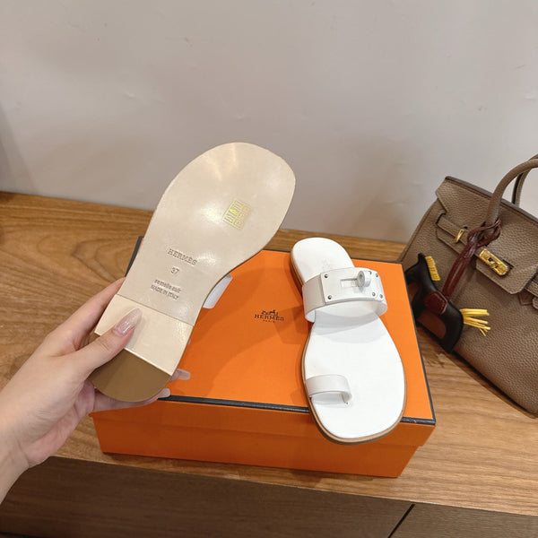 HM  July Sandal White in Cowhide 744061