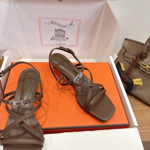 HM  June Sandal Brown in Cowhide 744052