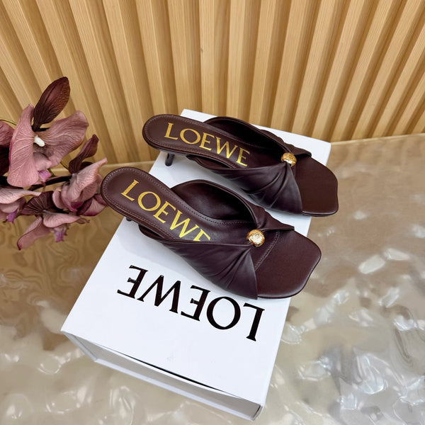 Loew Pebble Soft Sandal 55 Chocolate in Sheepskin 749417