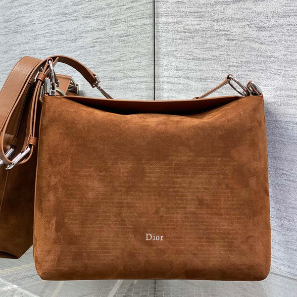 CD Diorly Bag 31.5cm Brown in Nubuck Leather 286586