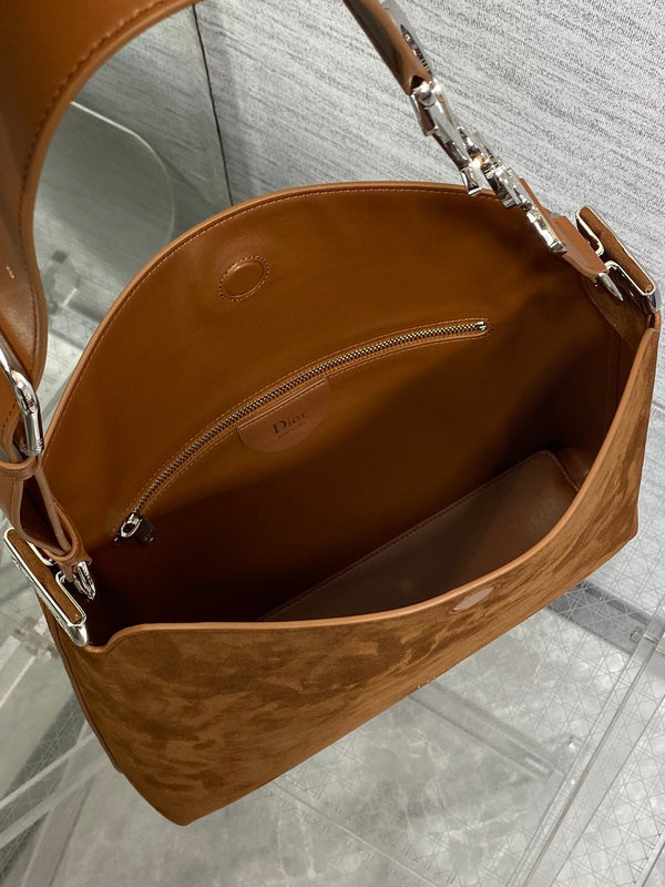 CD Diorly Bag 31.5cm Brown in Nubuck Leather 286586