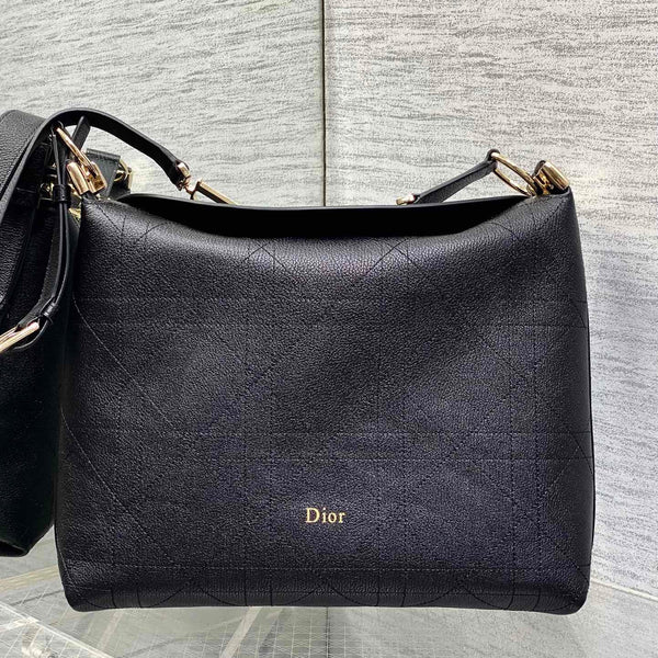 CD Diorly Bag 31.5cm Black in Cowhide 286592