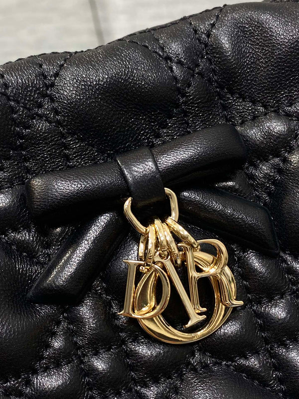 CD Dior Adiorable Bag 22cm Black in Quilted Leather 286641
