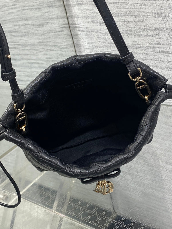 CD Dior Adiorable Bag 22cm Black in Quilted Leather 286641
