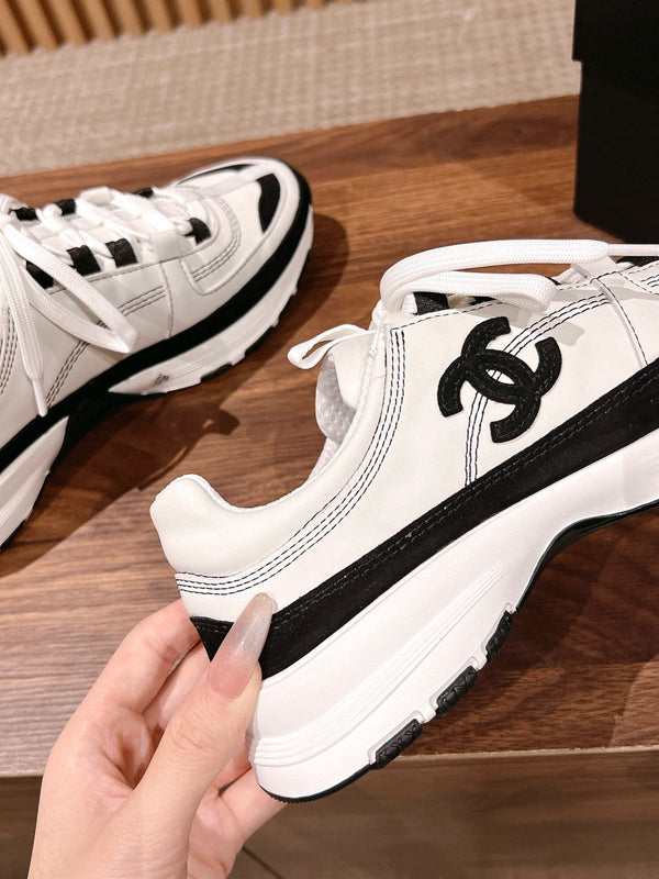 CC Sneaker Black White in Leather 753930