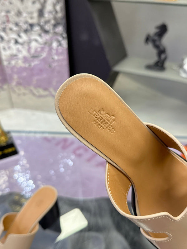 HM Sandal 90mm Beige in Cowhide 757943