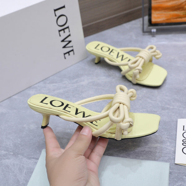 Loew 26 Knot Sandals 45mm Green Pastel in Lambskin 759438