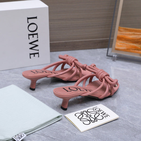 Loew 26 Knot Sandals 45mm Earthy Pink in Lambskin 759439