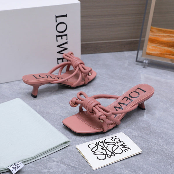 Loew 26 Knot Sandals 45mm Earthy Pink in Lambskin 759439
